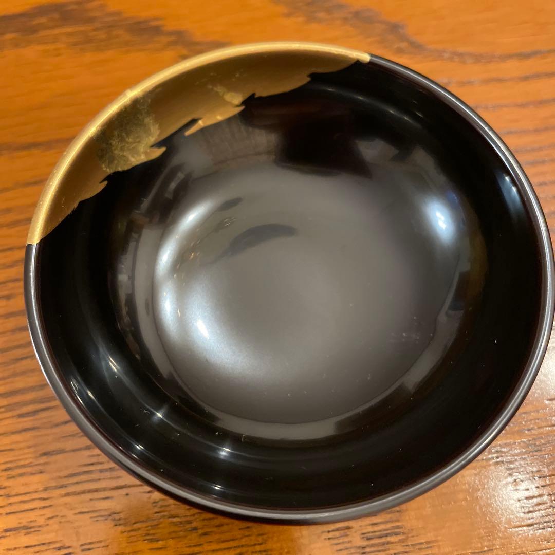 本金蒔絵　蓋付き　小汁椀　小吸物椀　５つ揃え