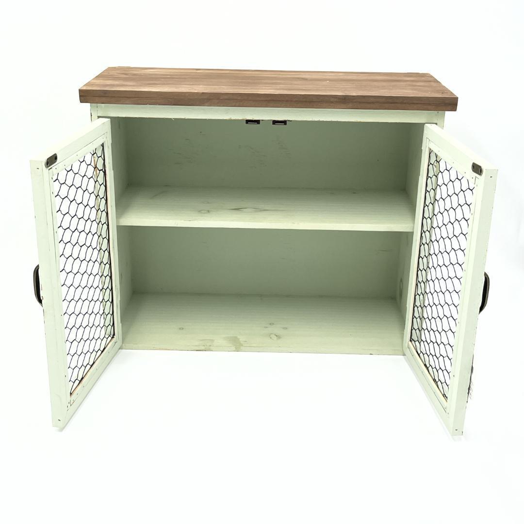 ウォールボックス　レトロ　木製　アンティーク　ボックス　ガーデンラック　グリーン