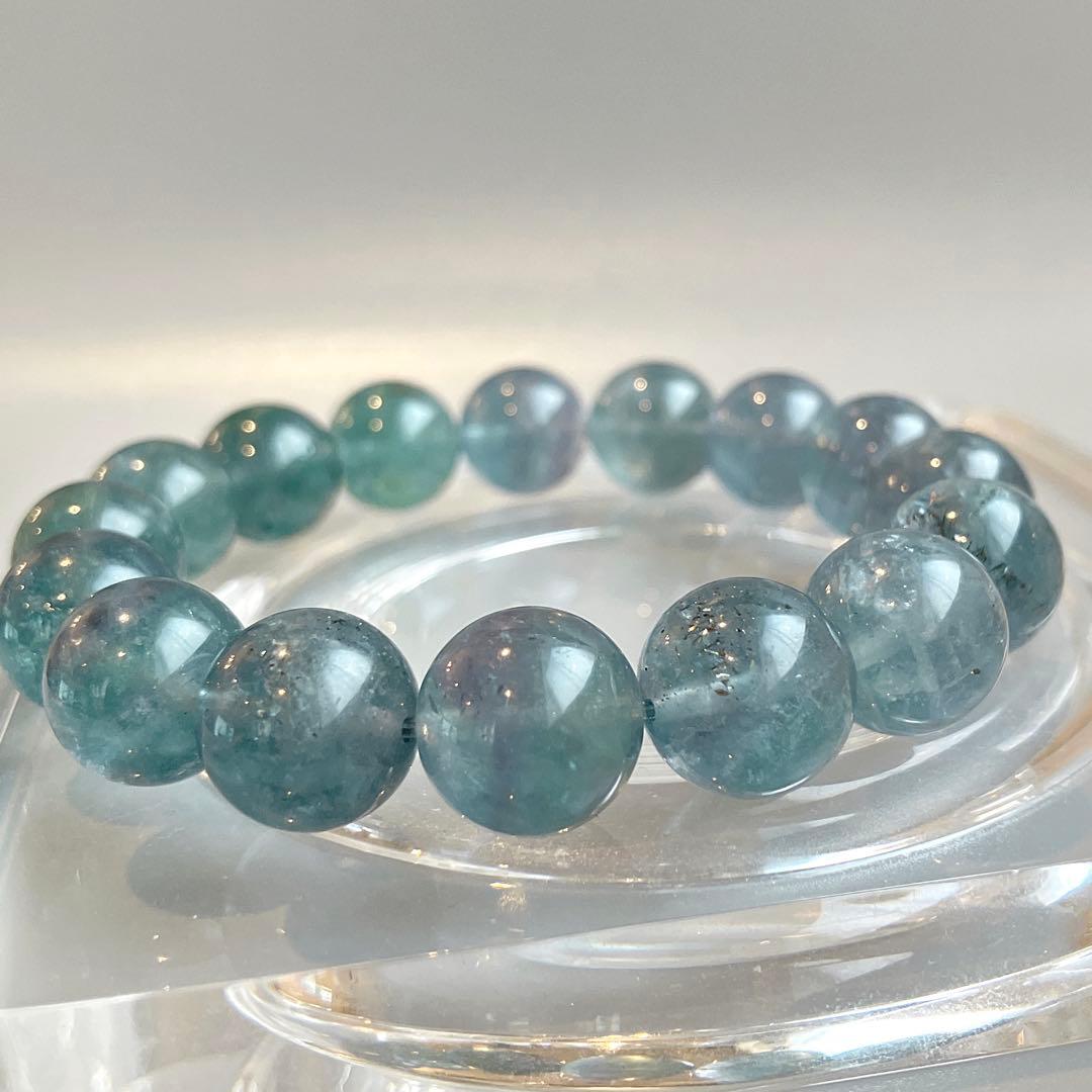 不思議夜明けカラー♡パイライトインフローライト 大玉ブレスレット①