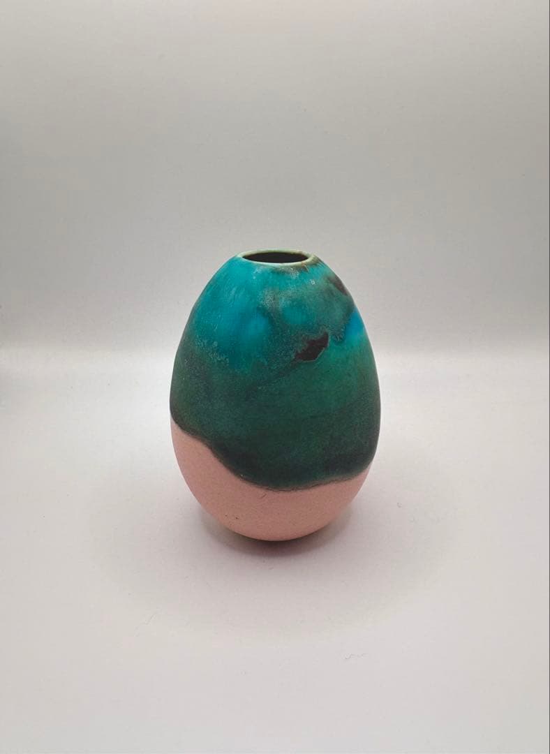 『フラワーベース / 花瓶』竹村良訓さんのピンクの釉薬花器