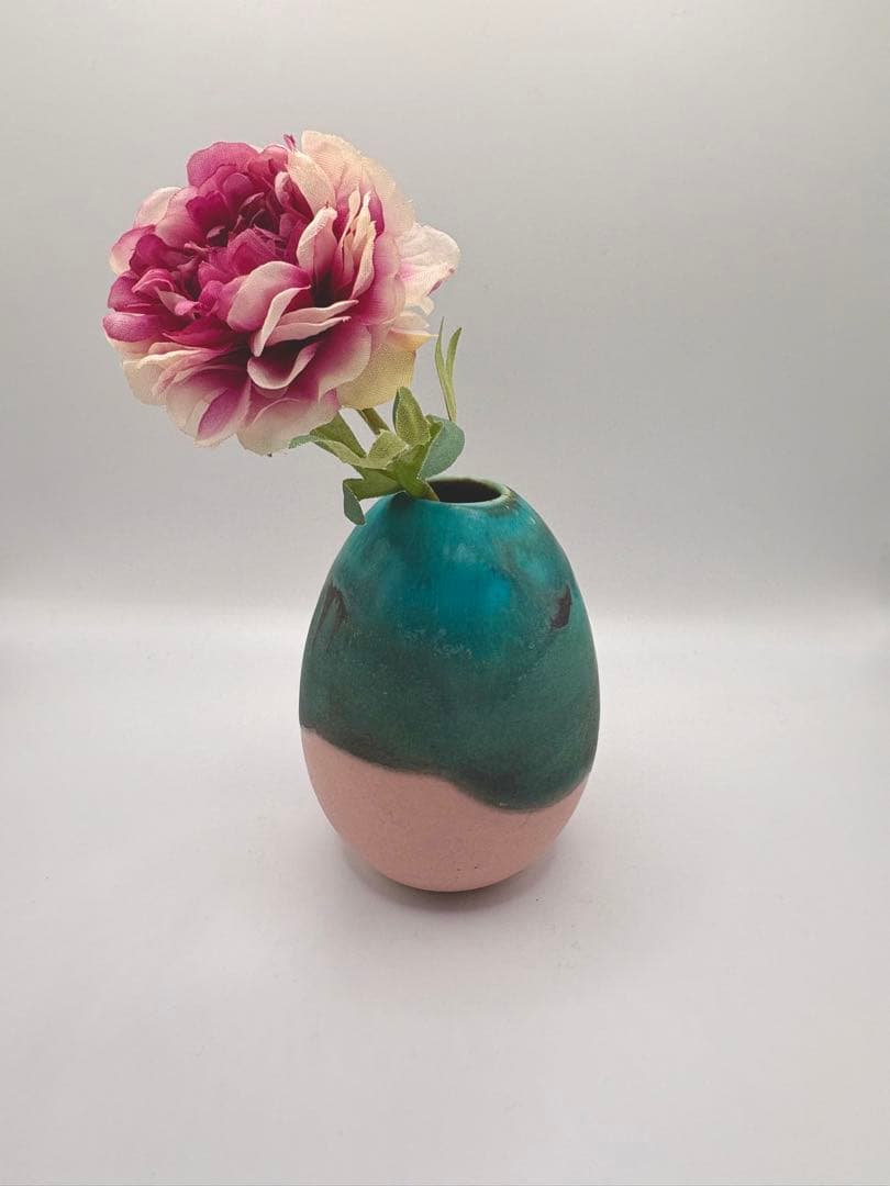 『フラワーベース / 花瓶』竹村良訓さんのピンクの釉薬花器