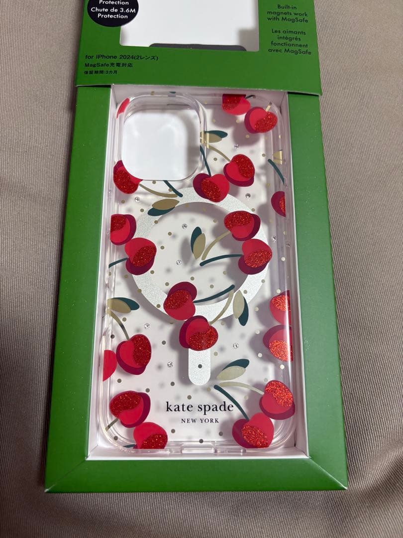 Kate Spade iPhone16用ケース　チェリー