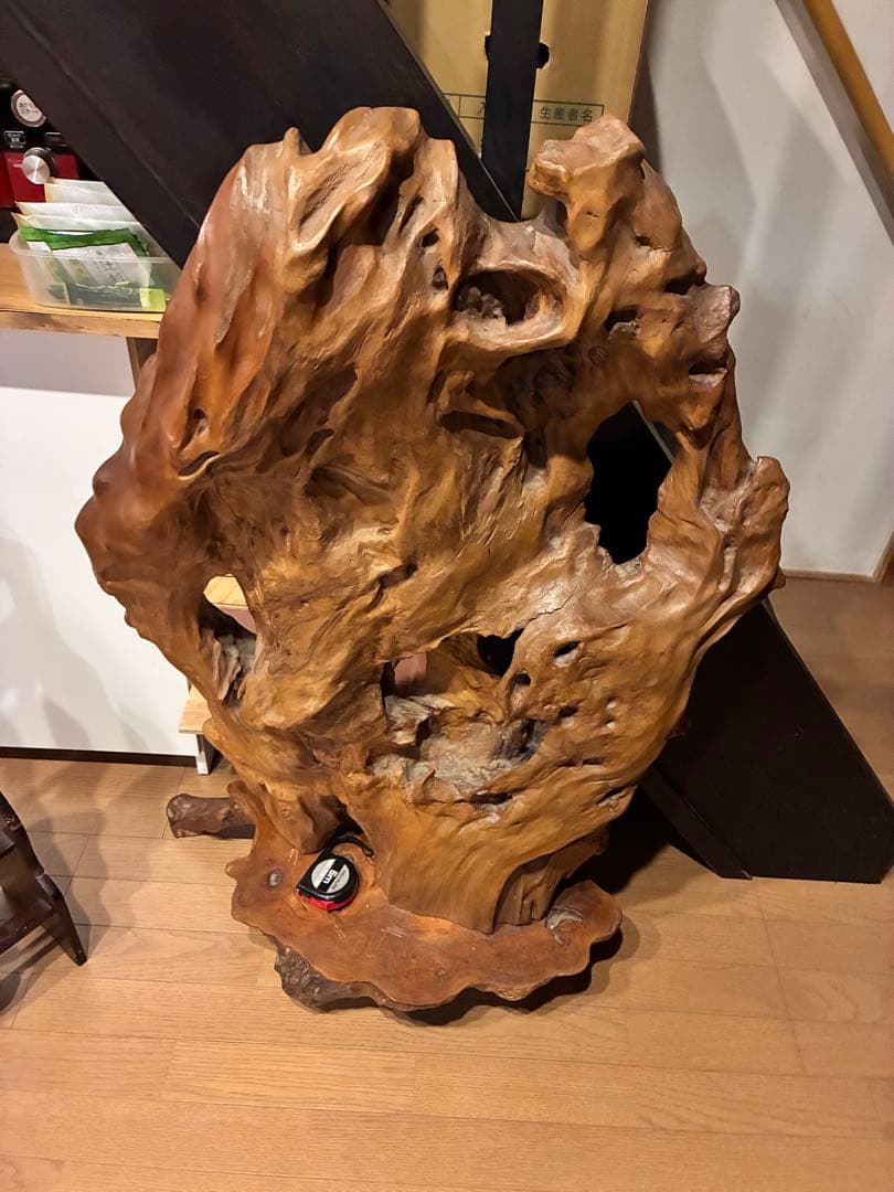 欅（ケヤキ）大型根株 自然形 飾り台／オブジェ 高さ110cm