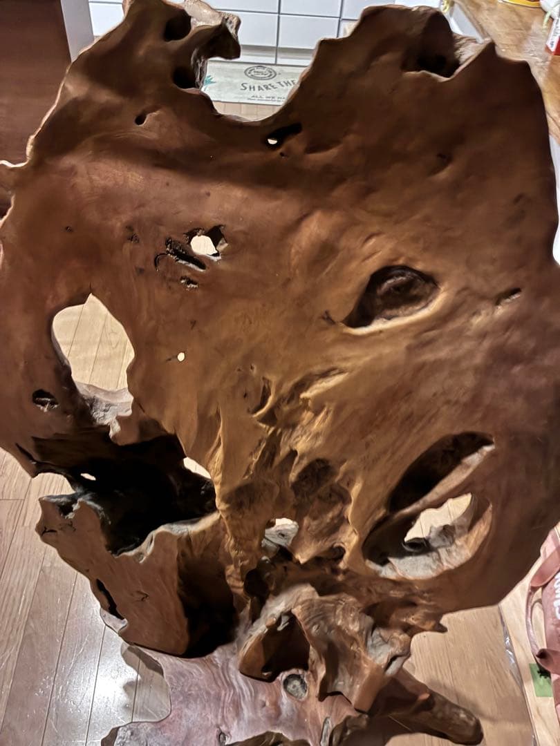 欅（ケヤキ）大型根株 自然形 飾り台／オブジェ 高さ110cm