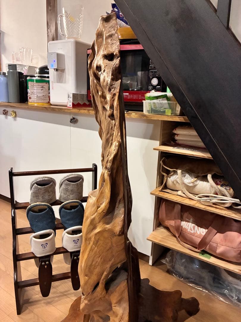 欅（ケヤキ）大型根株 自然形 飾り台／オブジェ 高さ110cm