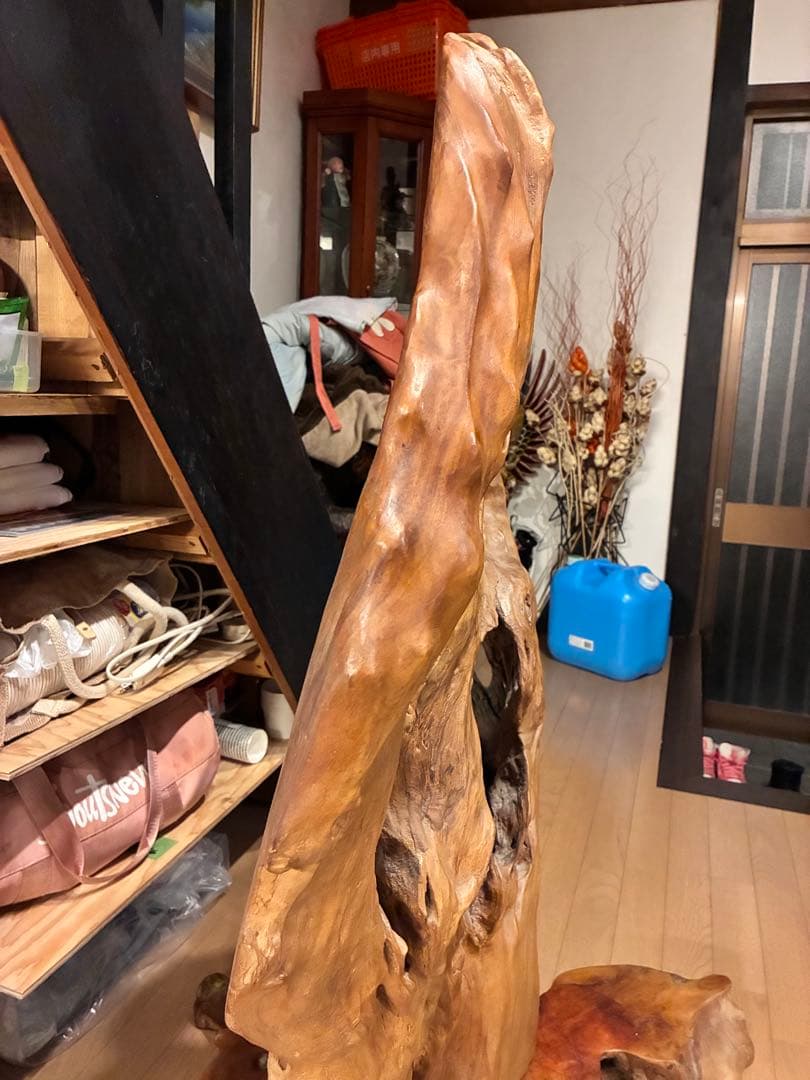 欅（ケヤキ）大型根株 自然形 飾り台／オブジェ 高さ110cm