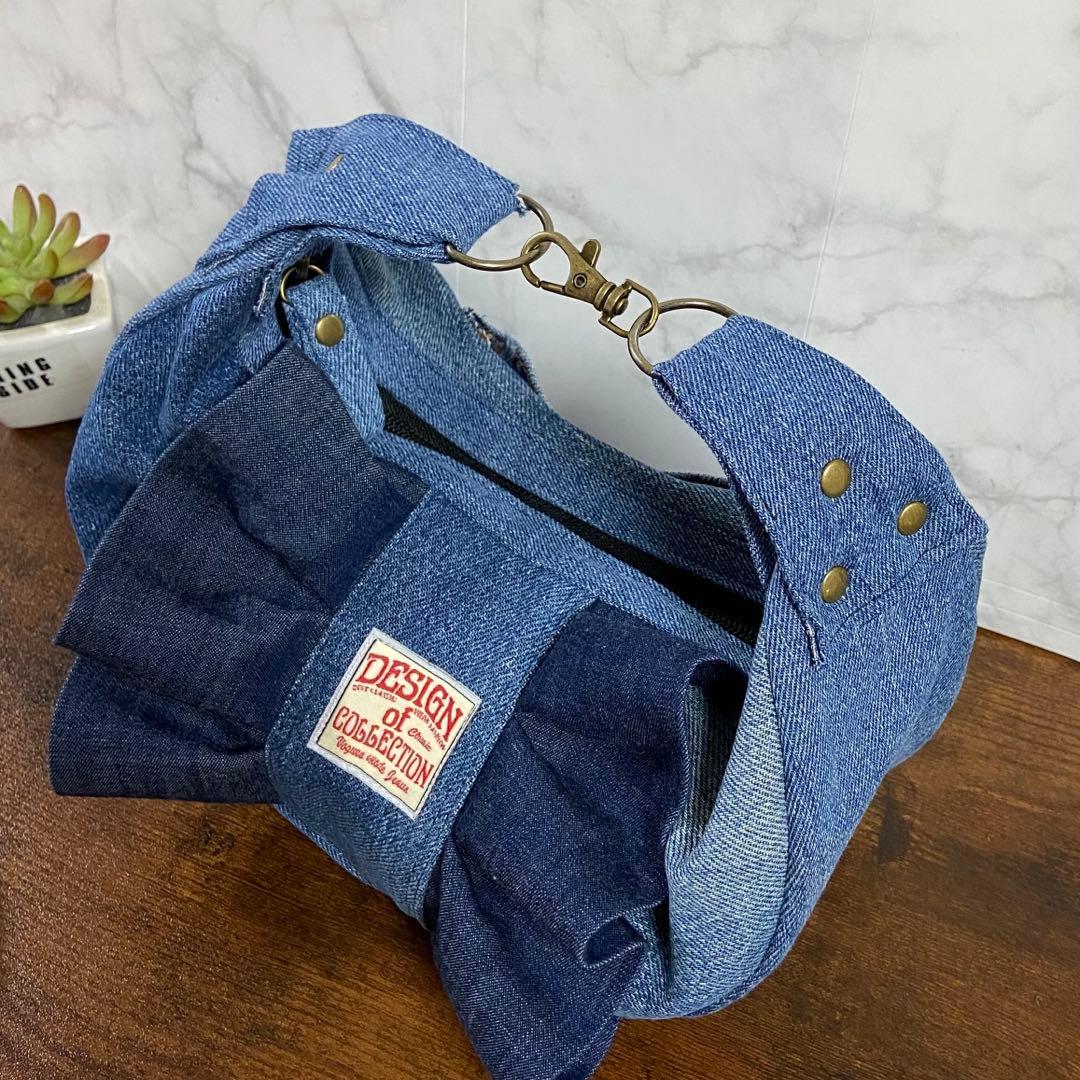 デニムリメイク【三日月型バッグ】ショルダーバッグ ハンドメイド