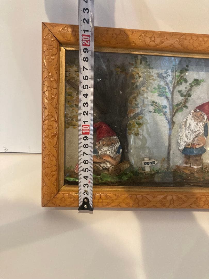 かわいい絵画　サンタ　花柄　額　おじいさん