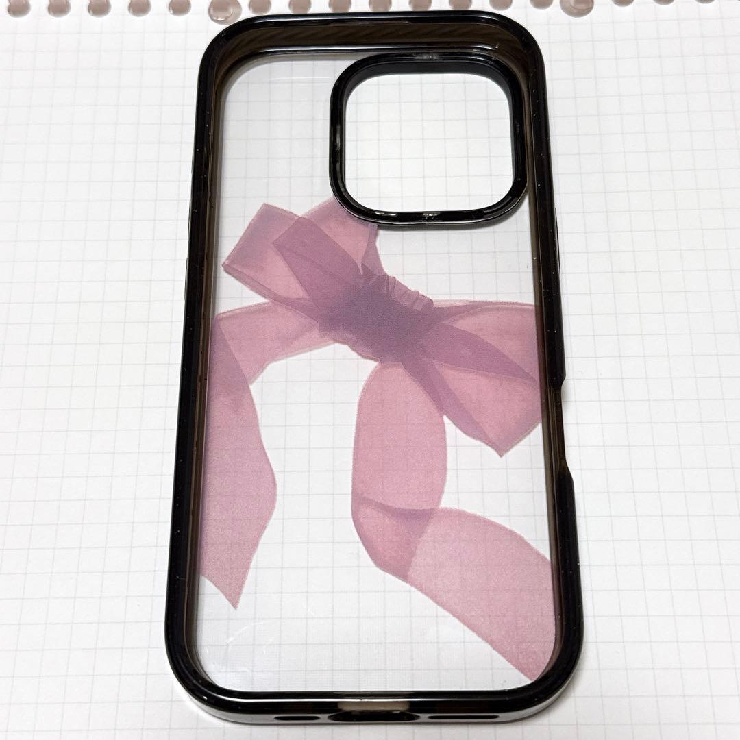 Casetify iPhone16pro インパクトケース 黒 ピンクリボン