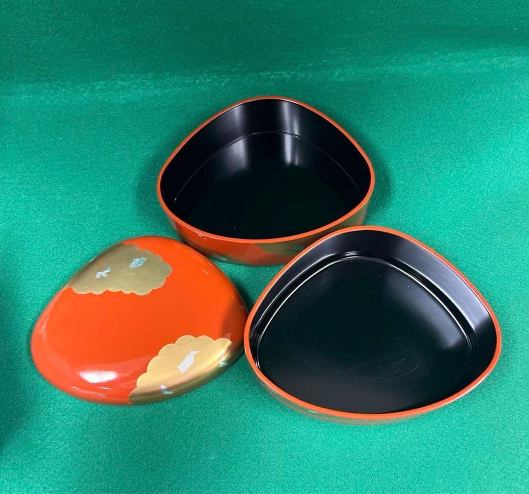 超値下げ！蛤 はまぐり 二段 重箱 お重 漆器　4個セット