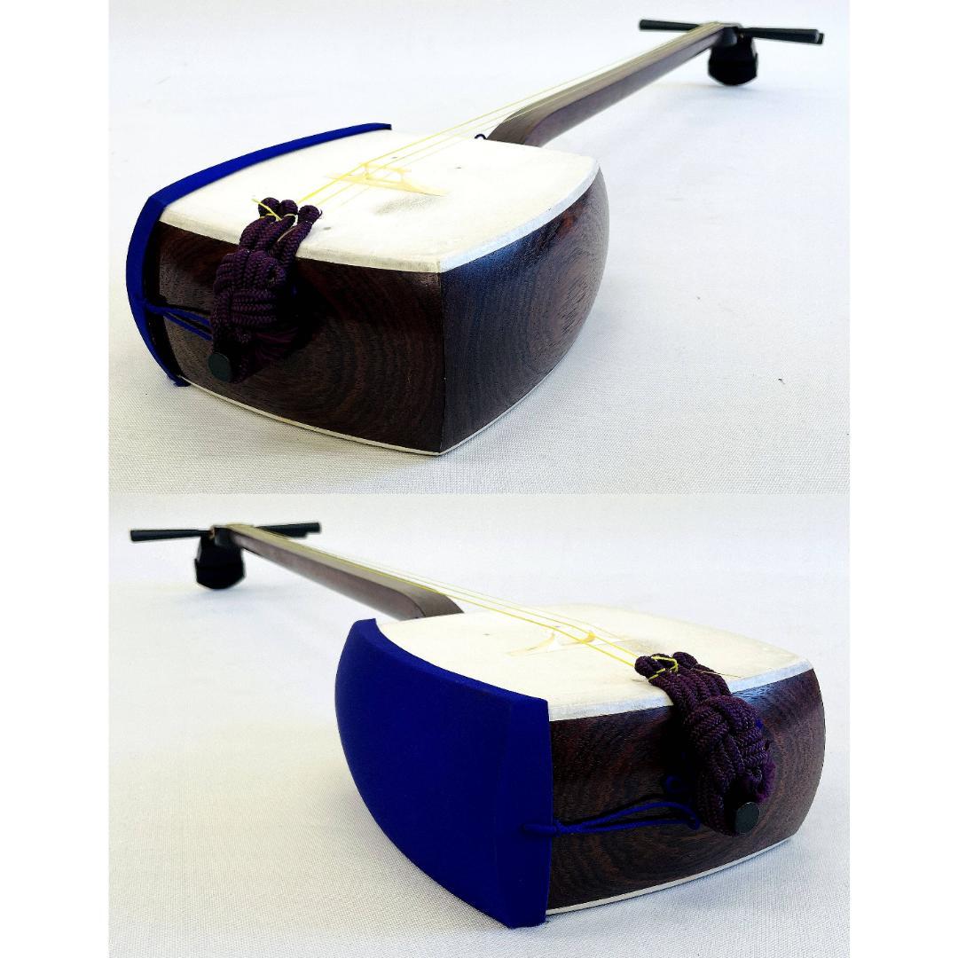 三味線 綾杉胴 紅木棹 細棹 長唄 松鶴 ケース付【整備品】R8YE317