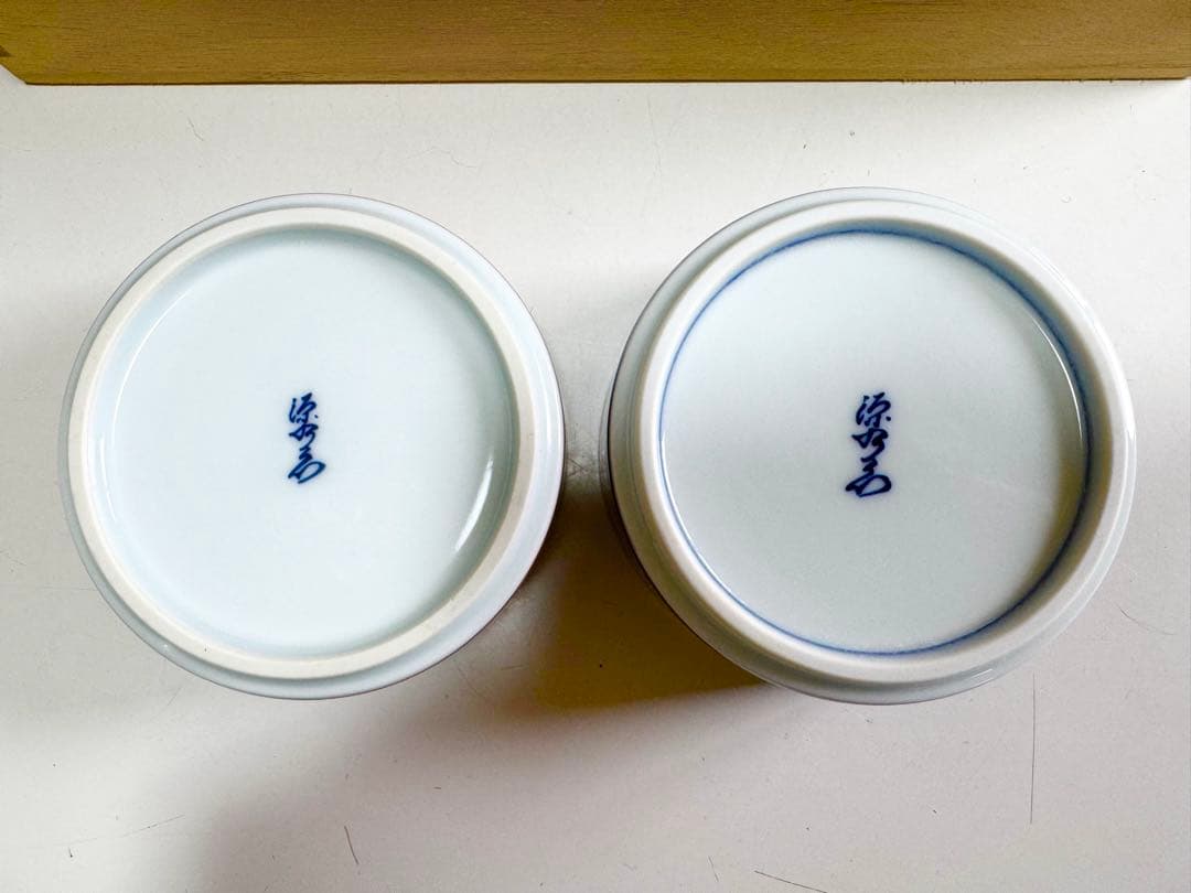 源右衛門窯 紺朱梅地紋 蓋物