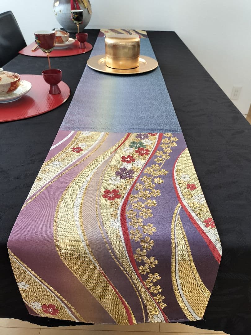 A734高級‼️ひな祭り‼️袋帯テーブルランナー2m15cm