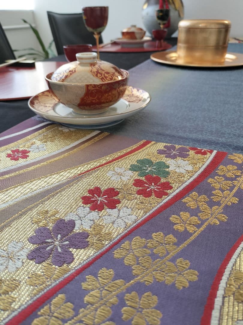 A734高級‼️ひな祭り‼️袋帯テーブルランナー2m15cm