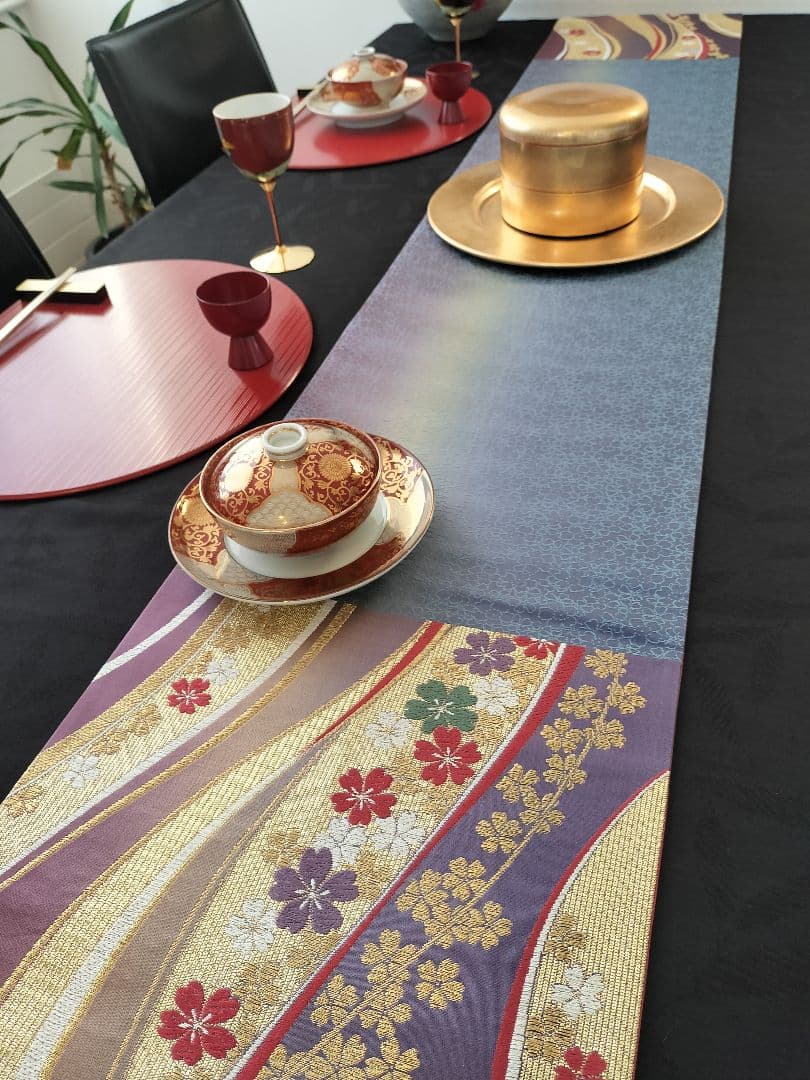 A734高級‼️ひな祭り‼️袋帯テーブルランナー2m15cm