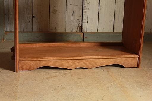 古い小ぶりな木製の収納棚　4段　本棚　食器棚　オープンラック　古家具　古道具