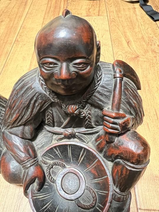 木彫り像　農夫座像