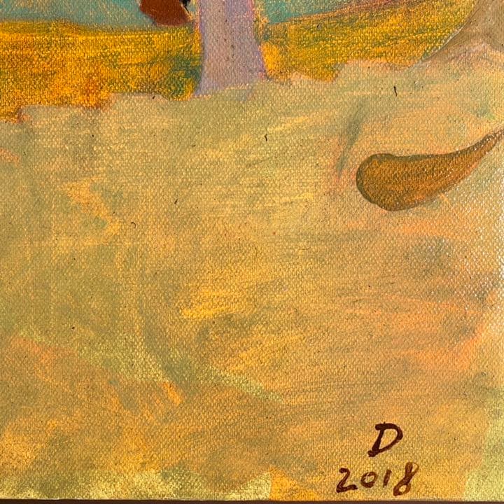 duanqiqi作品 秋の午後 手書き油絵 絵画 油彩画