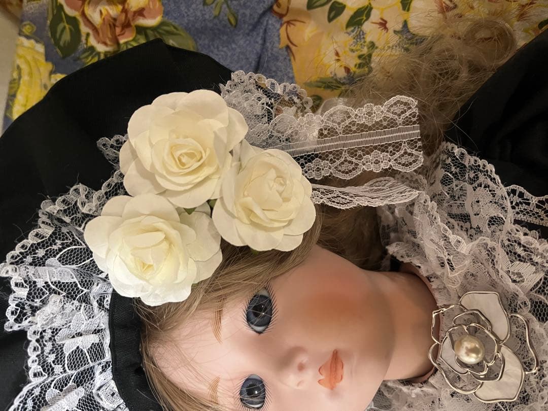 ビスクドール58センチ用ドレスお衣装白✖️黒②ジュモーブリュにも