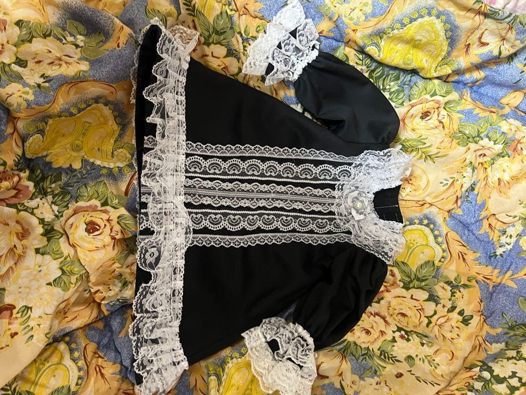 ビスクドール58センチ用ドレスお衣装白✖️黒②ジュモーブリュにも