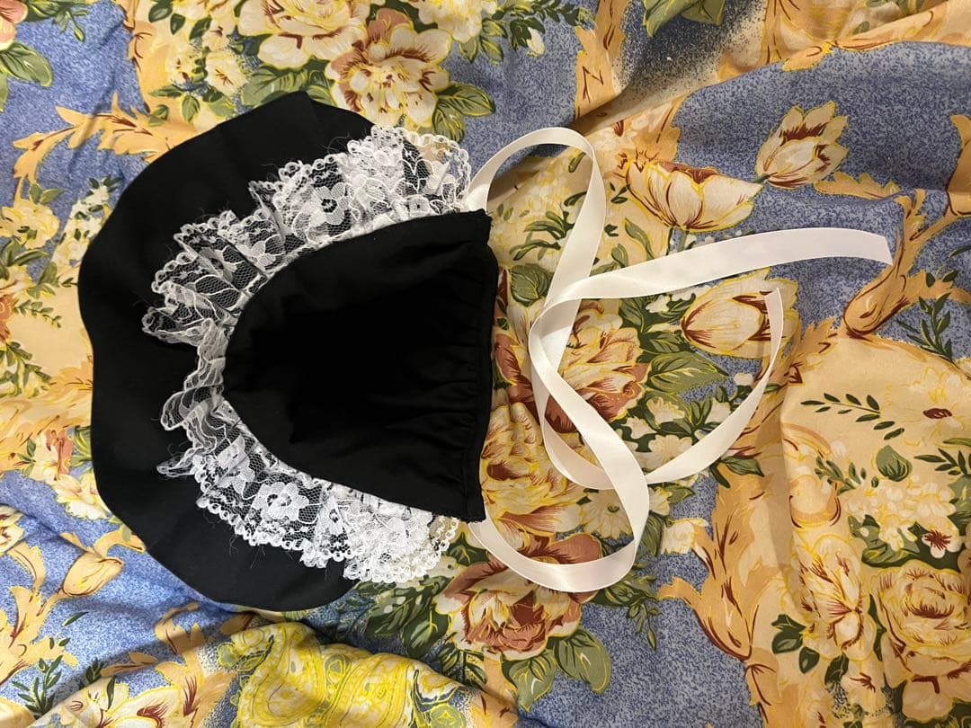 ビスクドール58センチ用ドレスお衣装白✖️黒②ジュモーブリュにも