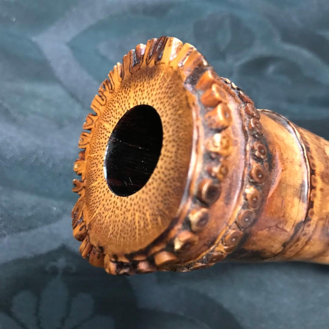 尺八 琴古流 在銘 中継緩み無し 二尺管 籐巻銀三線 【音出し確認済み】状態良好