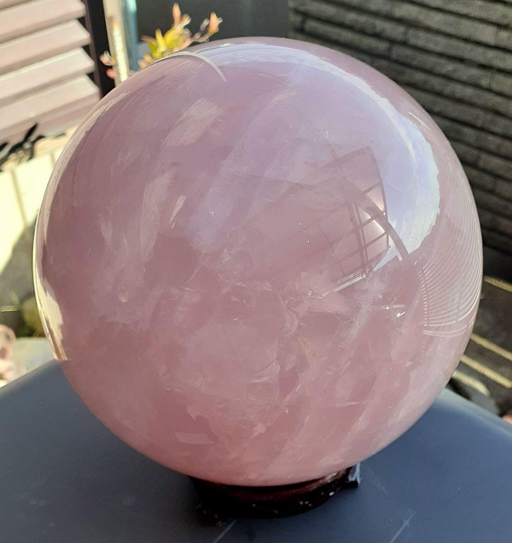 お値下げ！特大美品　天然石ローズクォーツ　約15cm玉　☆約5㎏up