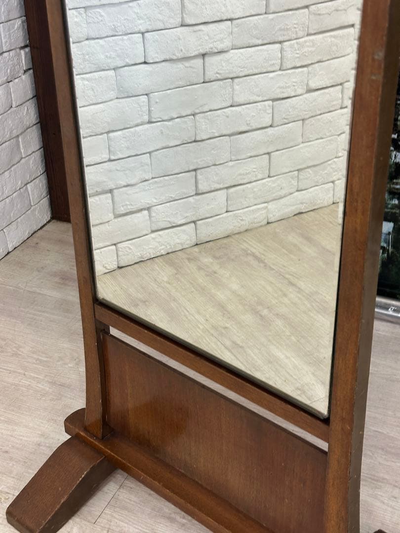 【東京都内23区配送無料】昭和レトロ　鏡　姿見　ミラー　古民家　町屋　民芸家具