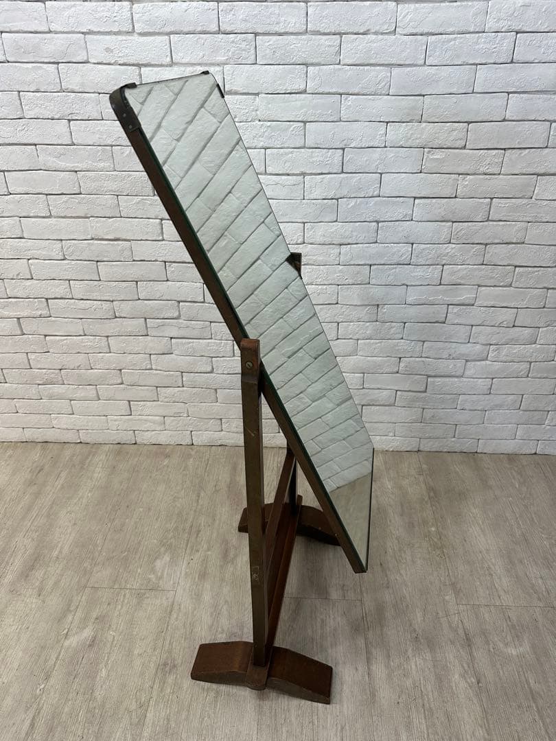 【東京都内23区配送無料】昭和レトロ　鏡　姿見　ミラー　古民家　町屋　民芸家具