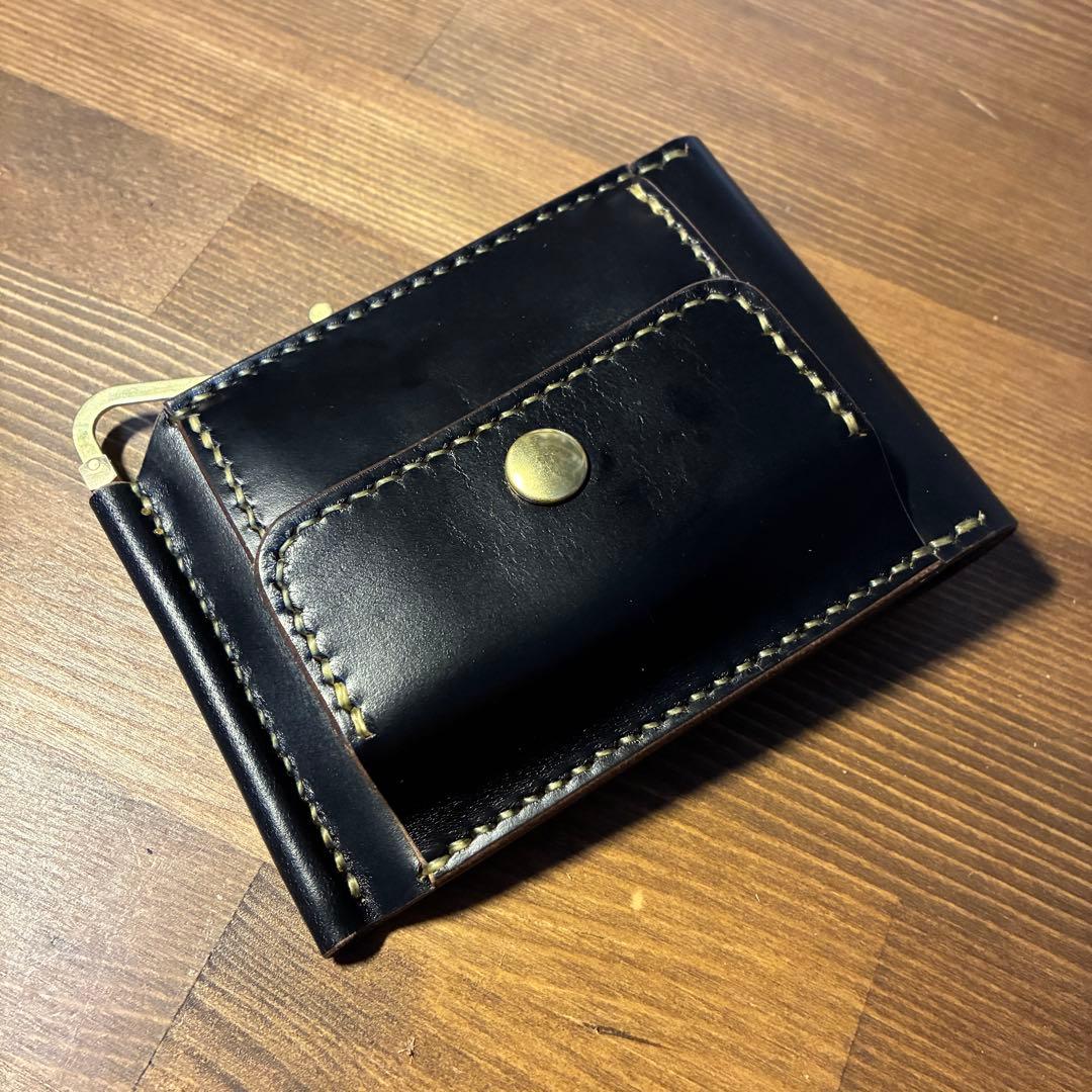 マネークリップ　ホーウィン社　クロムエクセル　丘染め　茶芯　トラッカーウォレット