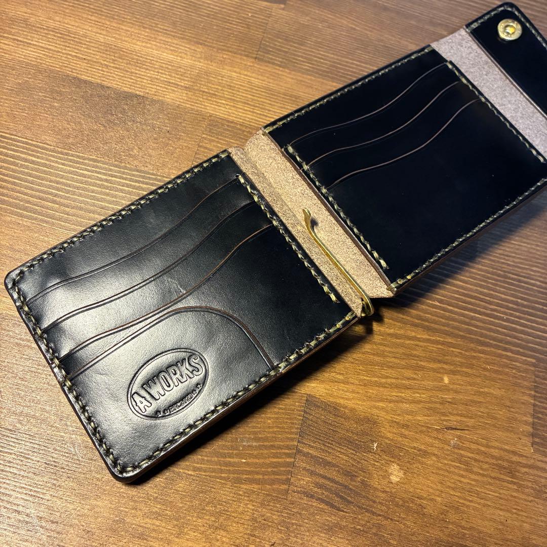 マネークリップ　ホーウィン社　クロムエクセル　丘染め　茶芯　トラッカーウォレット