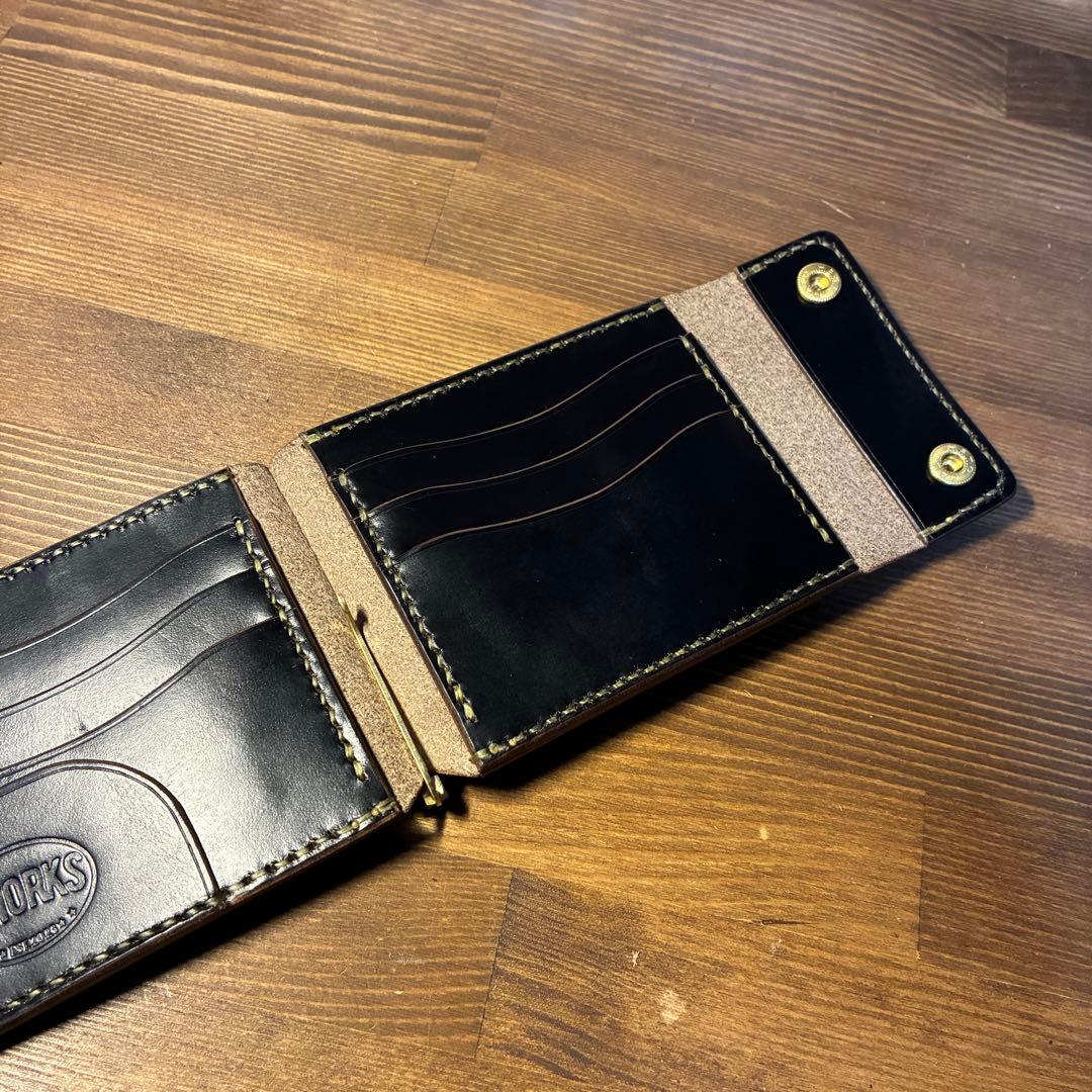 マネークリップ　ホーウィン社　クロムエクセル　丘染め　茶芯　トラッカーウォレット