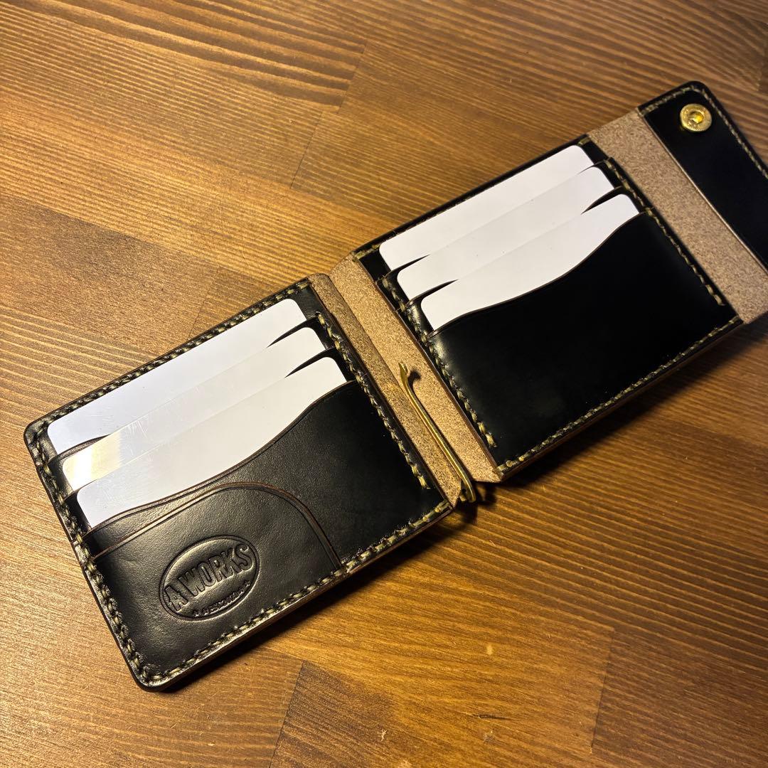 マネークリップ　ホーウィン社　クロムエクセル　丘染め　茶芯　トラッカーウォレット