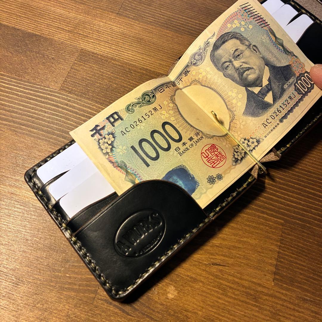 マネークリップ　ホーウィン社　クロムエクセル　丘染め　茶芯　トラッカーウォレット