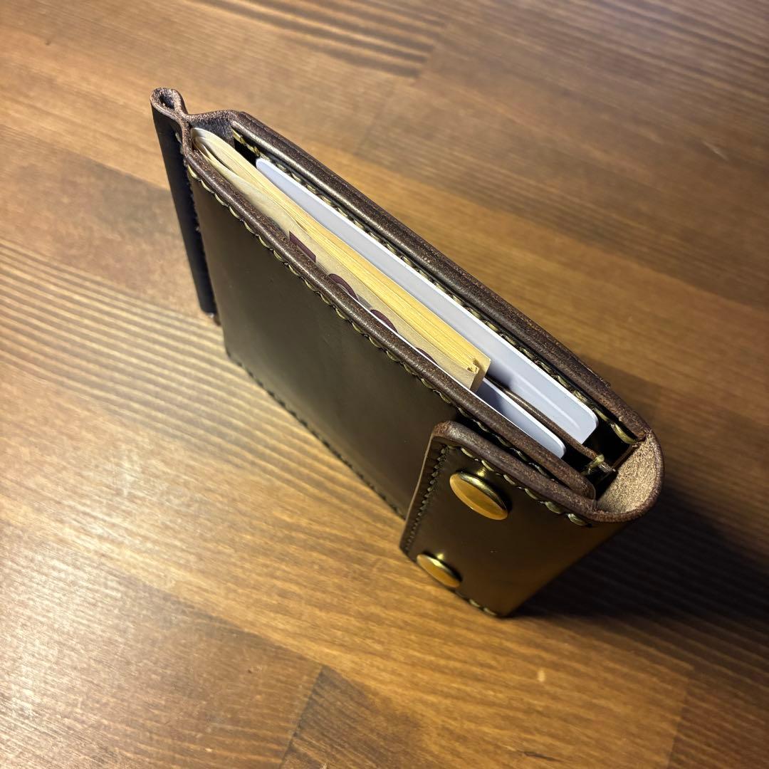 マネークリップ　ホーウィン社　クロムエクセル　丘染め　茶芯　トラッカーウォレット