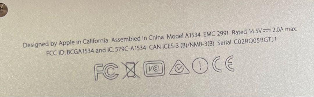 【ジャンク品】MacBook 12インチ Early 2016
