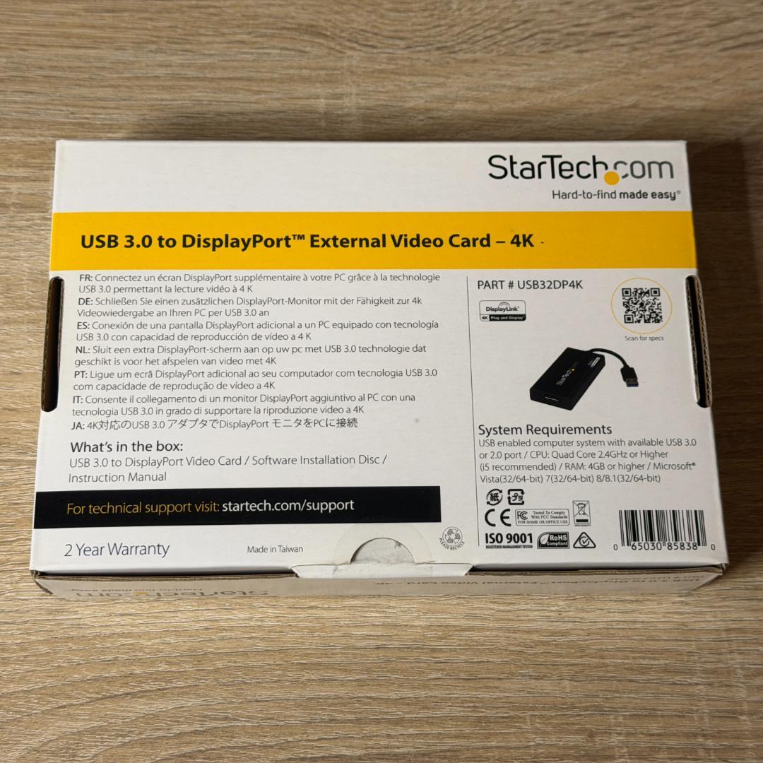 StarTech USB DisplayPort変換 4K USB32DP4K