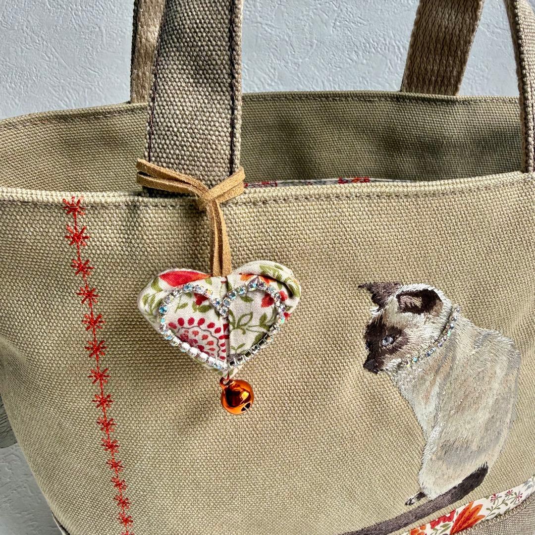 猫♡トンキニーズ刺繍・ハンドメイド・帆布トートバッグ