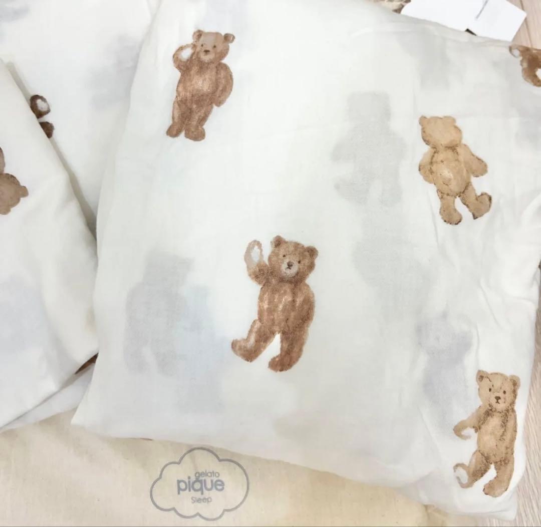 ③ 新品 ジェラートピケ　ベア柄3点SET シングル　寝具 白 ジェラピケ