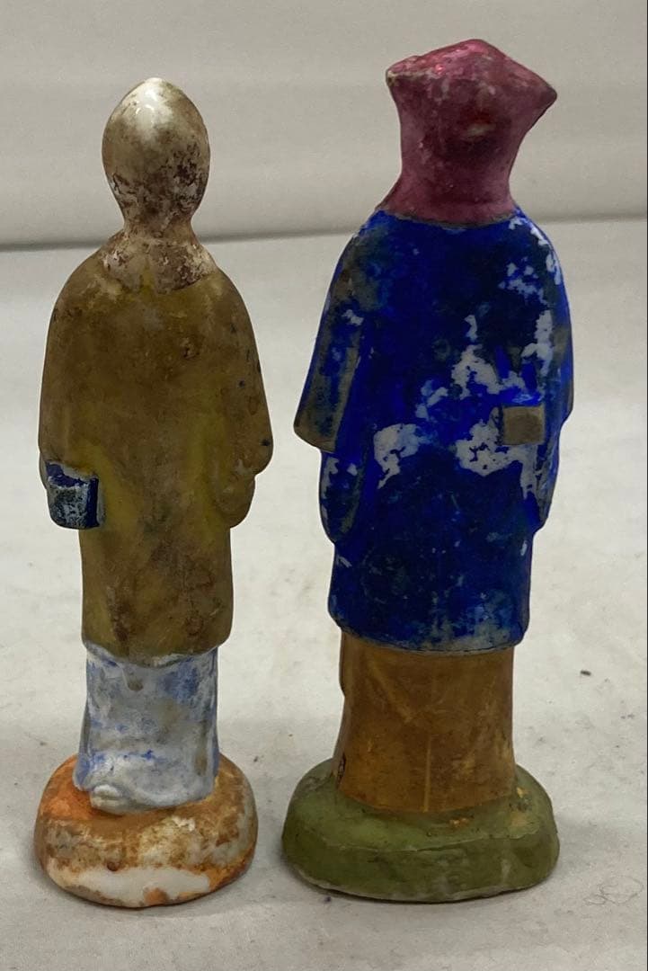 B427b「陶磁器人形 6体」戦前　レトロ　ヴィンテージ　男子　女子