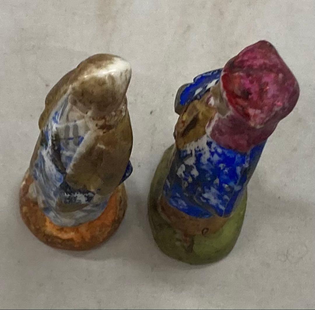 B427b「陶磁器人形 6体」戦前　レトロ　ヴィンテージ　男子　女子