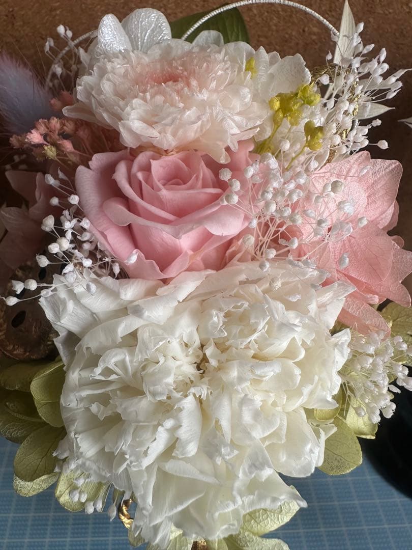 プリザーブドフラワーアレンジ仏花　一対　花器付き　お供え花