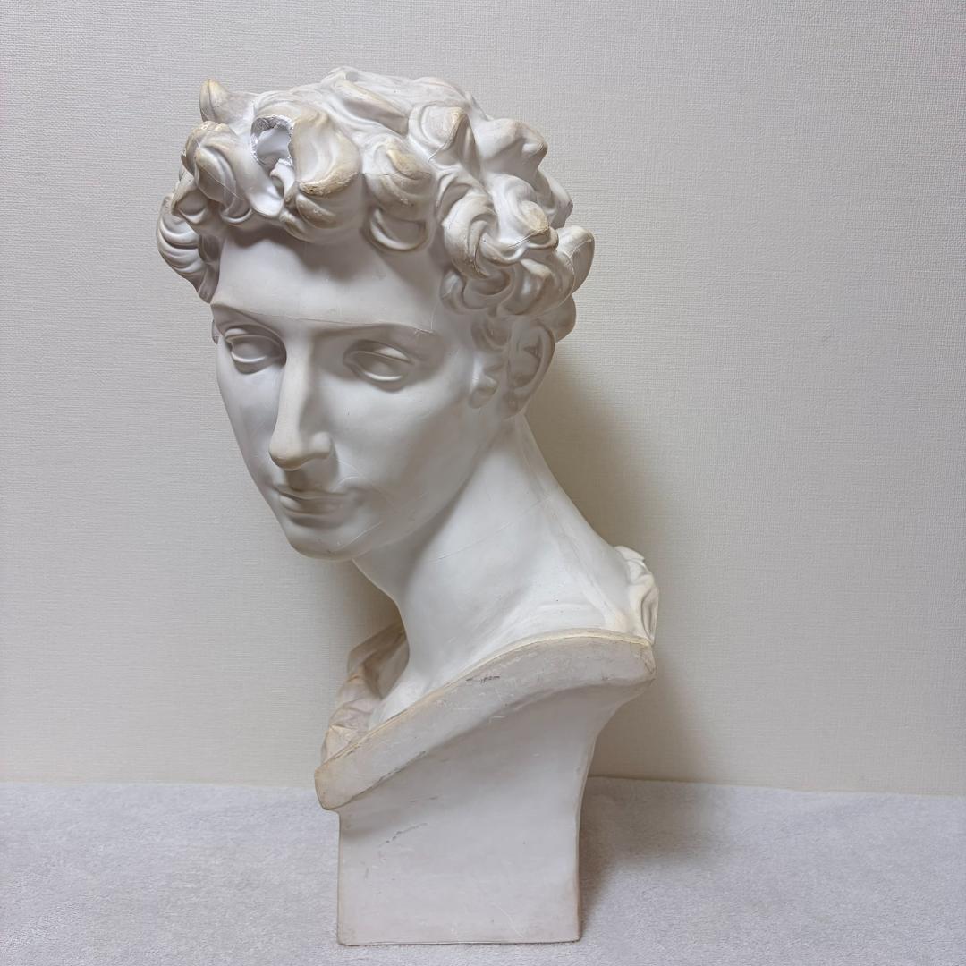 【割れ汚れ多】 石膏像 ジュリアーノ メディチ 胸像 デッサン 【0057】