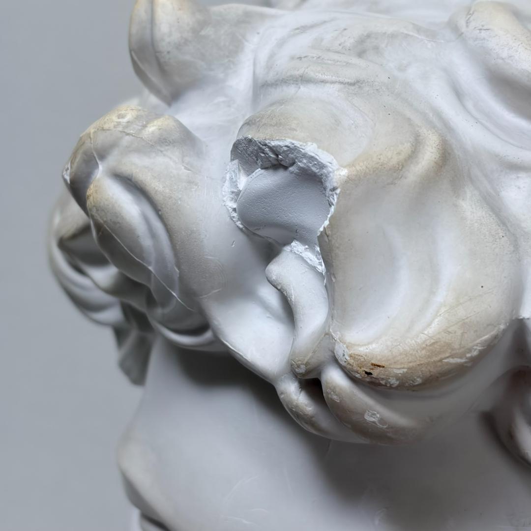 【割れ汚れ多】 石膏像 ジュリアーノ メディチ 胸像 デッサン 【0057】