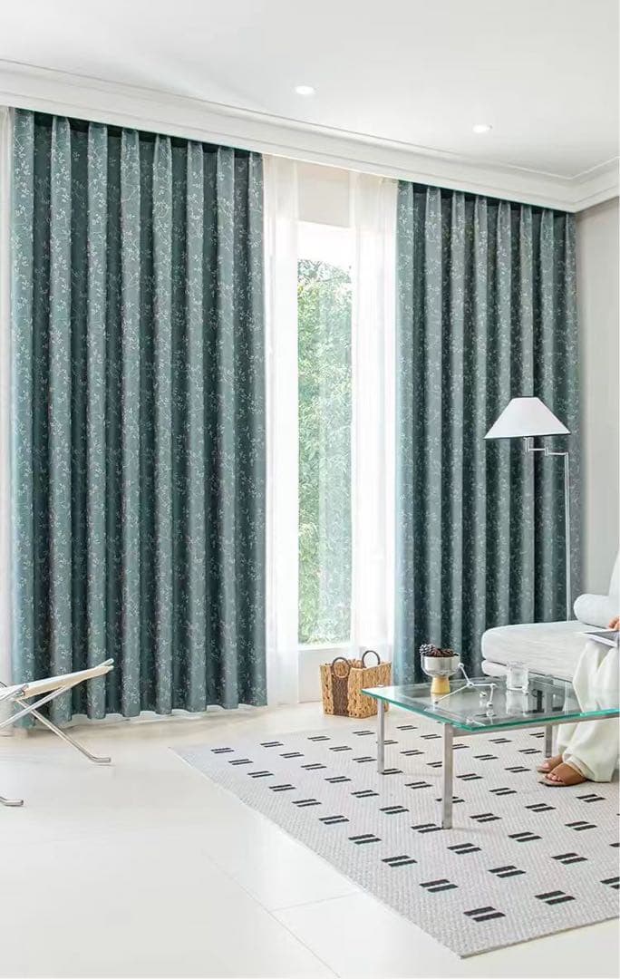 99％遮光藤蔓刺繍 ナノ完全遮光カーテン 2枚100cm×178cm洗濯可非缩水