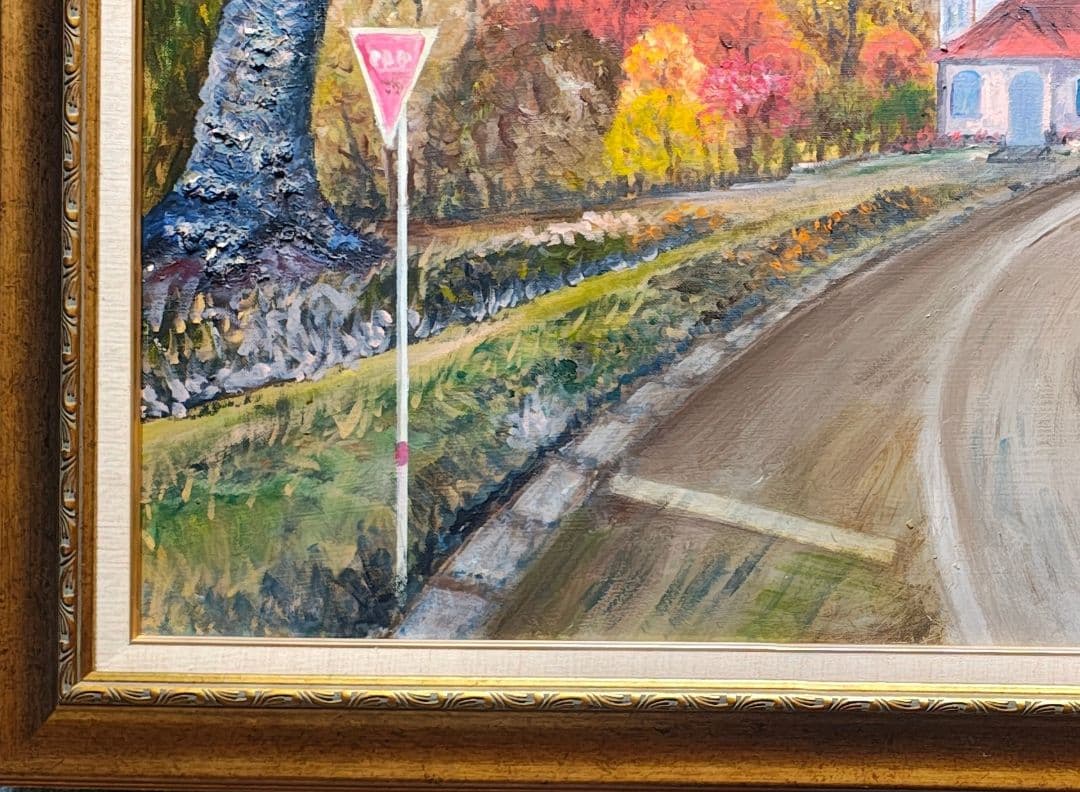 【送料込】肉筆 F30号 風景画 油絵 ＆木製額縁セット 軽量 阿蘇/らくだ山