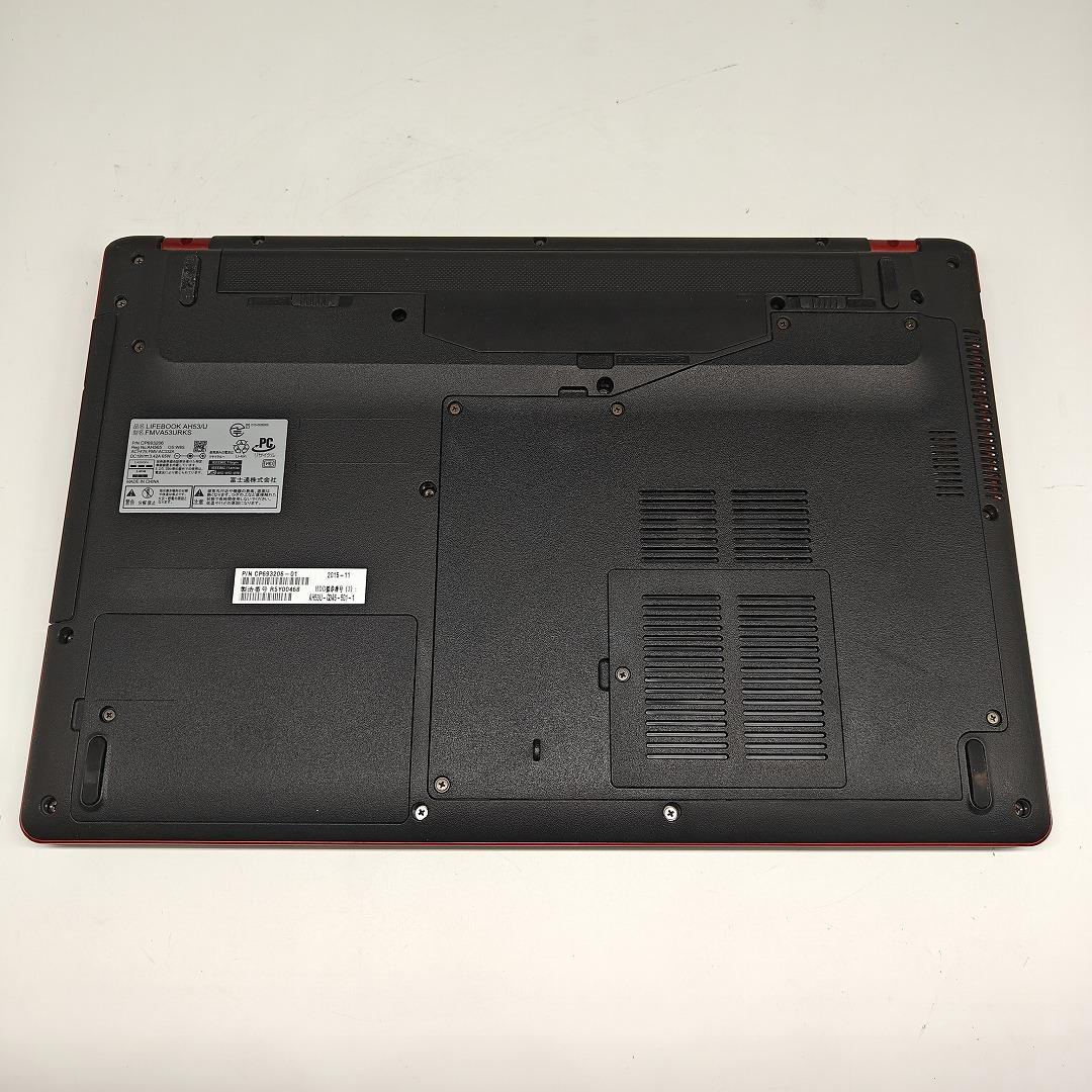 【富士通】AH53 高性能i7 SSD256GB 8GB レッド ノートPC