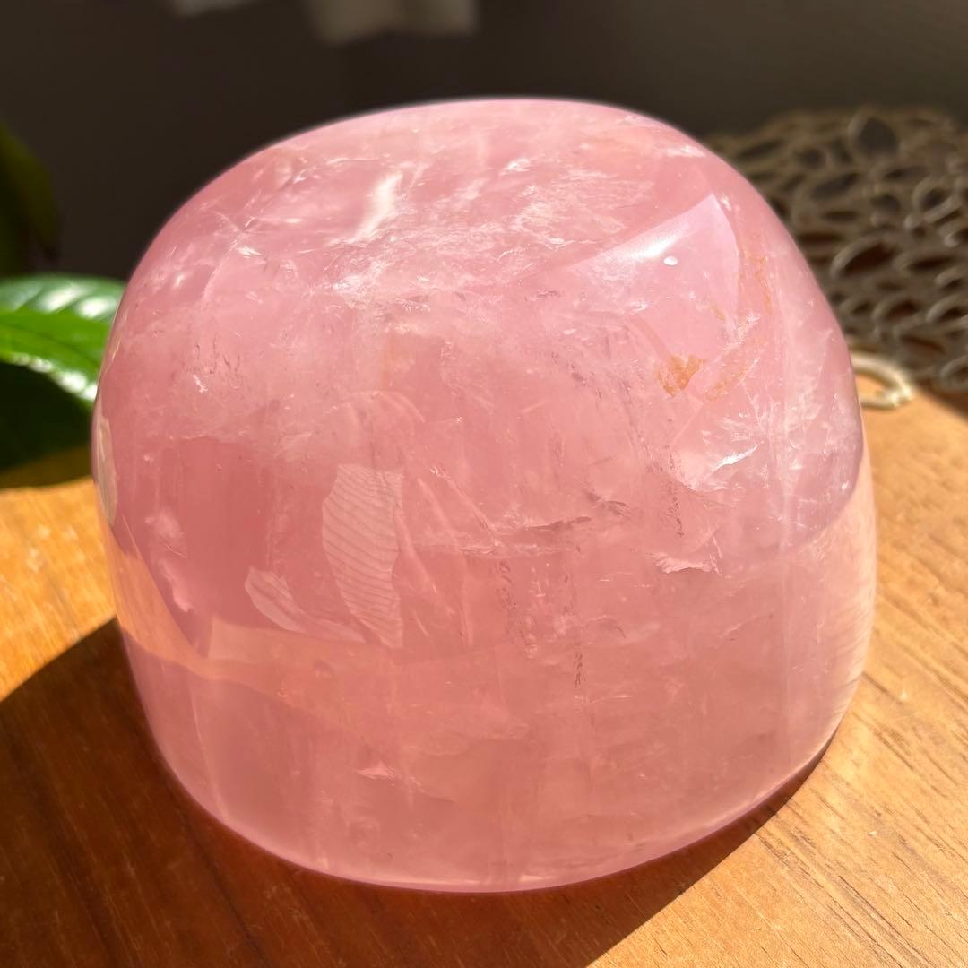 高品質 天然石 マダガスカル産ローズクォーツ ボウル895g