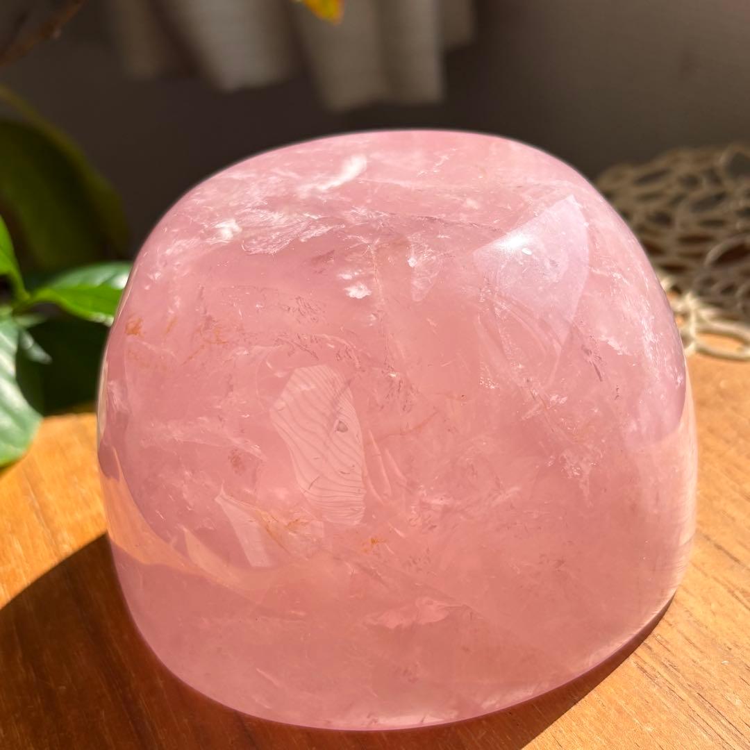高品質 天然石 マダガスカル産ローズクォーツ ボウル895g