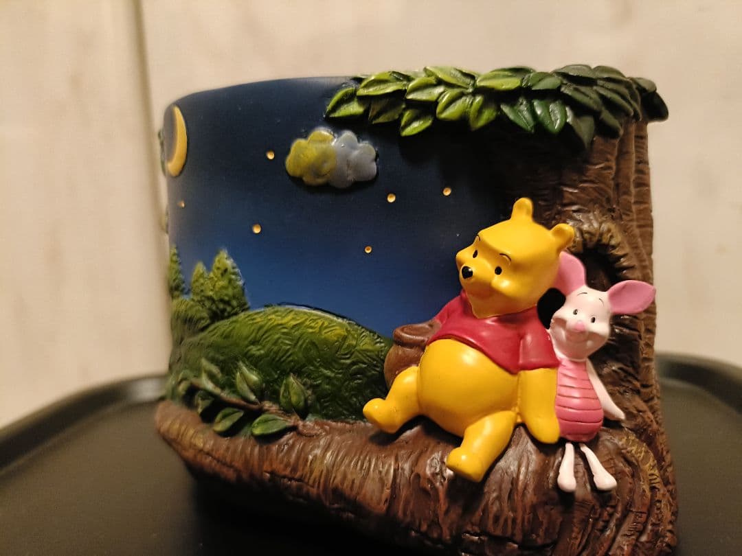 廃盤品　希少　加藤工芸 ディズニー くまのプーさんとピグレットの夜空のプランター